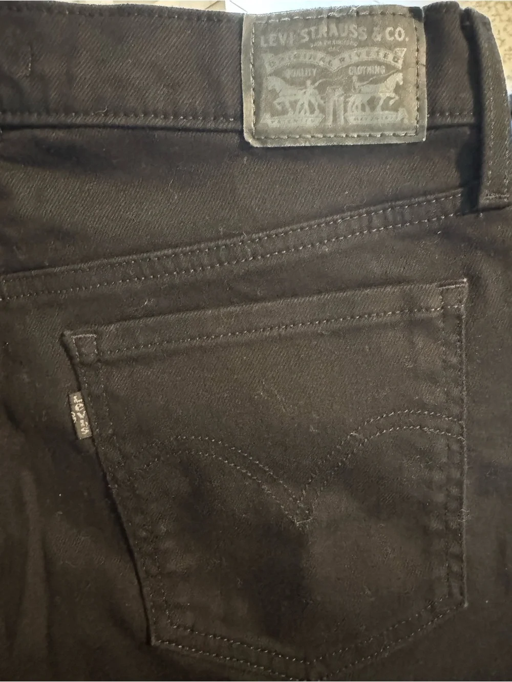Levi's Black Denim Roll-Cuff Shorts